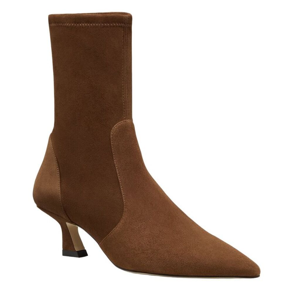 Stuart Weitzman Vinnie Suede Bootie 50, Brown